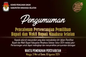 Pilkada 2024: Calon Perseorangan di Minahasa Selatan Wajib Didukung 25 Ribu Suara