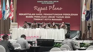KPU Manado Gelar Rapat Pleno Rekapitulasi Hasil Pemilu 2024, Kaparang Ungkap Strategi Efisiensi