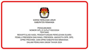Ini Penetapan Hasil Pemilu Presiden-Wakil Presiden RI di Minahasa