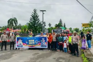 Kapolres Minsel Lepas Rombongan Mudik Gratis Lebaran 1445 H