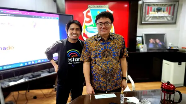 Bertemu Andrei Angouw, Indo Nyoa Titip Destinasi Wisata Potensial Pantai Karang Ria