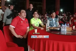 Meriah, Joune Ganda dan Ribuan Warga Nobar Indonesia vs Uzbekistan