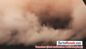 Dampak Erupsi Gunung Ruang Sampai ke Tomohon, Terdapat Dua Warna Awan