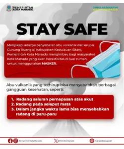 Abu Vulkanik Gunung Ruang Tutupi Kota Manado, Pemerintah Kota Imbau Warga Pakai Masker
