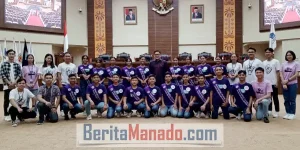 Billy Lombok Sambut Puluhan Remaja Teladan di Ruang Rapat Paripurna DPRD Sulut