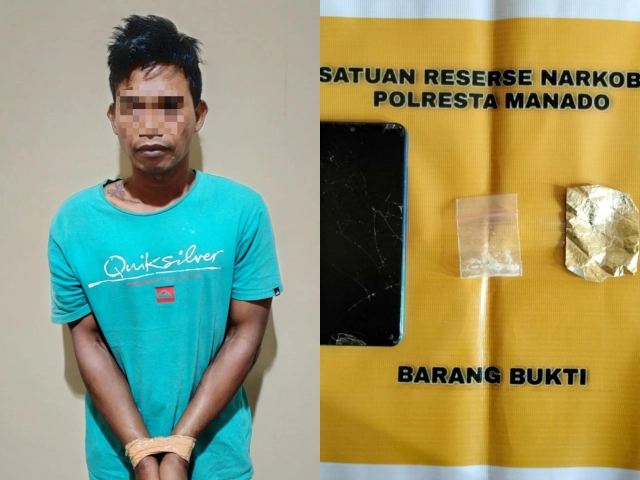 Tak Kapok! Residivis Kasus Narkoba Kembali Ditangkap Saat Akan Transaksi Sabu di Manado