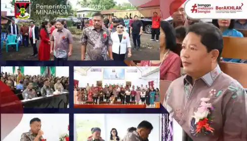 Gubernur Olly Dondokambey Resmikan Tiga Pastori Jemaat GMIM di Langowan