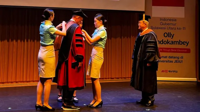 Pidato Olly Dondokambey Saat Terima Anugerah Gelar HC Profesor di Jei University Seoul