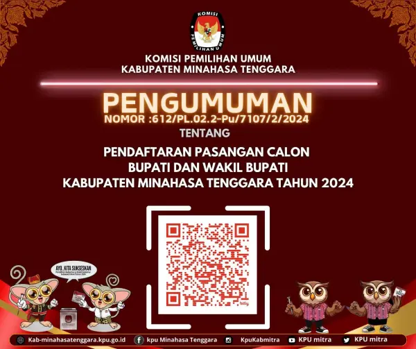 Pengumuman Pendaftaran Pasangan Calon Bupati dan Wakil Bupati Mitra Tahun 2024