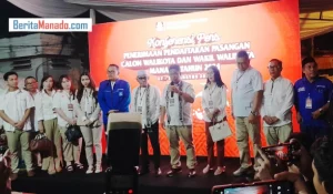 Benny Parasan-Bobby Daud Mendaftar ke KPU Manado Didampingi Sejumlah Anggota DPRD