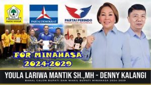 PILKADA MINAHASA: Youla Lariwa-Denni Kalangi Terima B1.KWK dari Golkar, Demokrat dan Perindo