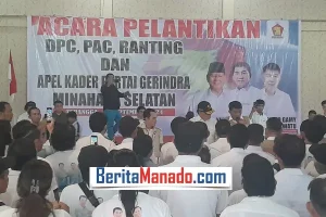 Yulius Selvanus Komaling Lantik DPC, PAC dan Ranting Gerindra se-Minahasa Selatan