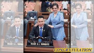 Janti Rotikan Ucapkan Selamat kepada Braien Waworuntu usai Dilantik Anggota DPRD Sulut