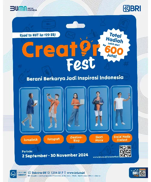 Dukung Perkembangan Industri Kreatif, BRI Gelar Kompetisi “Creator Fest 2024”