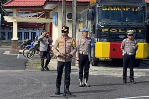 Ratusan Personel Polres Minsel Siaga 1 di Hari Pelantikan Presiden dan Wapres RI