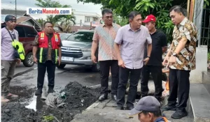 Pjs Wali Kota Manado Clay Dondokambey Pantau Perbaikan Saluran di Malalayang 