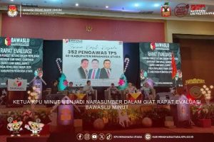 Ketua KPU Minut Jadi Narasumber Dalam Rapat Evaluasi Bawaslu Minut