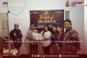KPU Minut Serahkan Laporan Hasil Audit Dana Kampanye