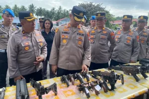Kapolres Minsel Cek Kondisi Ranmor dan Senpi Anggota Kepolisian