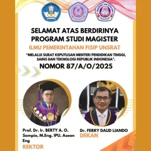 Perdana di Sulut, FISIP Unsrat Luncurkan Program Magister Ilmu Pemerintahan