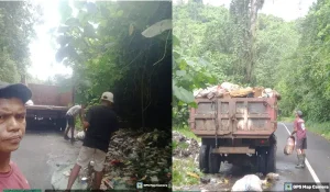 Pemerintah Kecamatan Mapanget Beraksi Cepat Bersihkan Sampah di Jalan Pandu-Pengadilan Terpadu