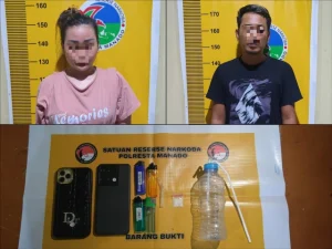 Pengungkapan Kasus Narkoba di Manado, Sepasang Lawan Jenis di Kamar Penginapan dan Alat Hisap Sabu yang Masih Diatas Kasur