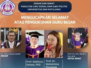 Dipimpin Ferry Liando FISIP Unsrat Berhasil Kukuhkan Dua Dosen Sebagai Guru Besar
