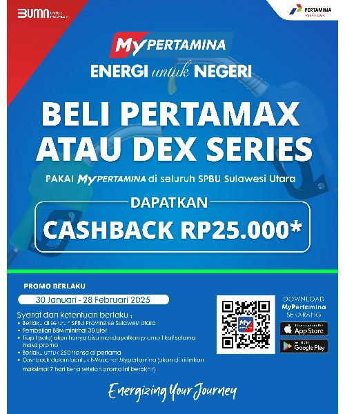 Beli Pertamax atau Dex Series pakai MyPertamina di SPBU se-Sulut Bisa Dapat Cashback