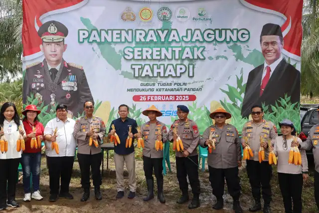 Dukung Ketahanan Pangan, Polda Sulut Panen Raya Jagung di Mapanget
