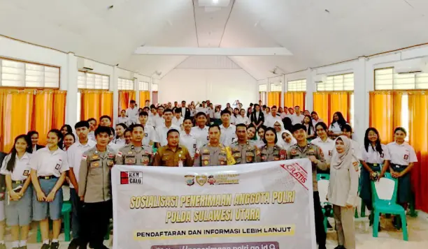 Polres Kepulauan Sangihe Gelar Sosialisasi Penerimaan Anggota Polri di SMK 1 dan SMA 1 Tahuna