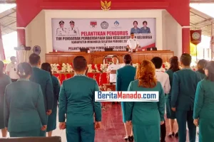 Bupati Franky Wongkar Lantik Pengurus Tim Penggerak PKK Minsel 2025-2030