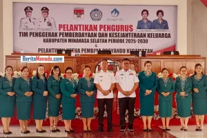 Elsje Sumual Dilantik Jadi Ketua TP-PKK Minsel, Bupati Franky Wongkar Pesankan Hal Ini