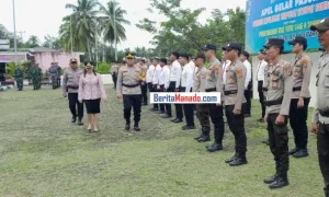 Simak! Hal Penting Disampaikan Bupati Chyntia Kalangit Saat Jadi Irup Gelar Apel Pasukan Operasi Ketupat