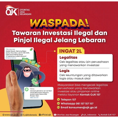 Waspadai Modus Penipuan Jelang Lebaran, Satgas PASTI Blokir 536 Pinjol Ilegal di Awal 2025