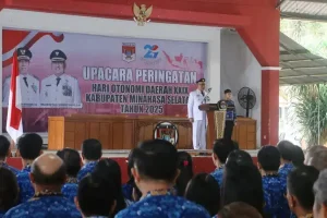 Jadi Inspektur Upacara Hari Otonomi Daerah 2025, Wabup Theodorus Kawatu Sampaikan Hal Ini