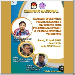 Besok, FISIP Unsrat Manado Hadirkan Anggota KPU RI untuk Bahas Evaluasi Pemilu 2024