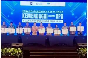 BSG Turut Tandatangani MoU bersama Kemendagri tentang Pelaksanaan SP2D Lewat Aplikasi SIPD
