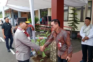 Bupati Joune Ganda Sambut Kunjungan Kapolda Sulut Roycke Langie ke Polres Minut