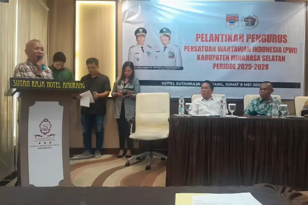 Lantik Pengurus PWI Minsel, Voucke Lontaan: Tidak Ada Dualisme, yang Sah Punya SK Kemenkumham