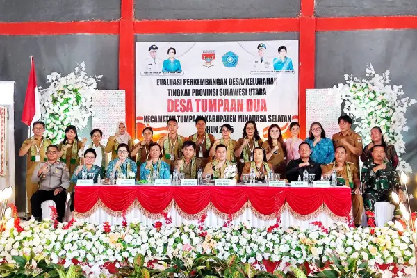 Ketua dan Sekretaris TP-PKK Minsel serta Angdew Ricky Kalangi Dampingi Tim Penilai Lomba Desa Sulut