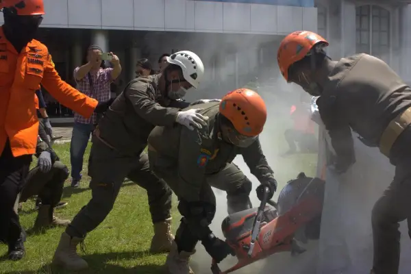 Pemkab Minsel dan Pos SAR Amurang Gelar Latihan Bersama