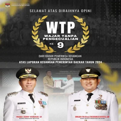 Top! Pemkab Minahasa Selatan Sukses Raih WTP ke-9 8 Top! Pemkab Minahasa Selatan Sukses Raih WTP ke-9