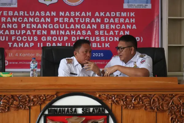 Bupati Franky Wongkar Hadir di FGD Ranperda Penanggulangan Bencana Kabupaten Minsel