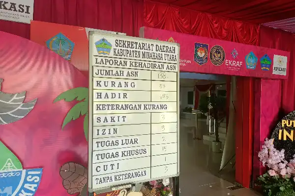 Bupati Joune Ganda Pasang Papan Absensi Raksasa di Kantor, Siap ‘Sikat’ ASN Bolos