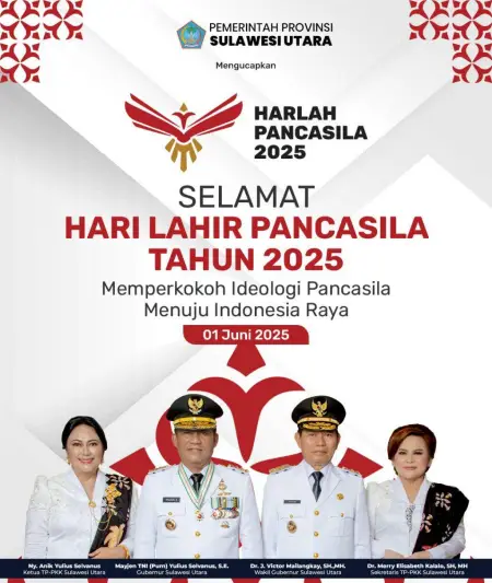Gubernur Sulut Ajak Warga Teguhkan Nilai Pancasila di Hari Lahir Pancasila 2025