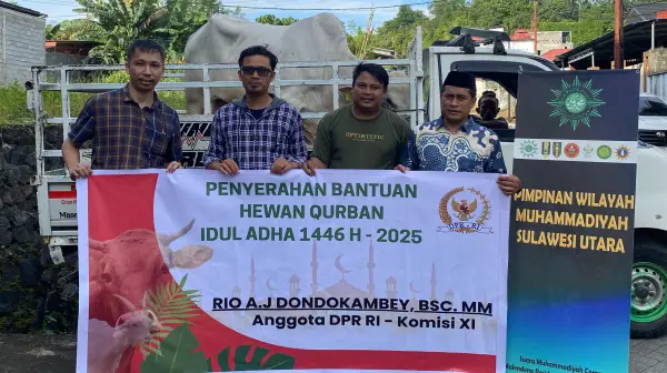 Rio Dondokambey Berkurban 8 Ekor Sapi di Manado Jelang Idul Adha 1446 Hijriah
