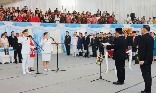 Welly Titah - Anissa Gretsya Resmi Pimpin Talaud, Gubernur Yulius Selvanus Lantik di Aula Mapalus