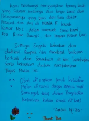 Secarik Surat, Sejuta Makna: Senyum Tenaga Medis Dibalik Kritik Terhadap RSUP Kandou Manado 2 Secarik Surat, Sejuta Makna: Senyum Tenaga Medis Dibalik Kritik Terhadap RSUP Kandou Manado