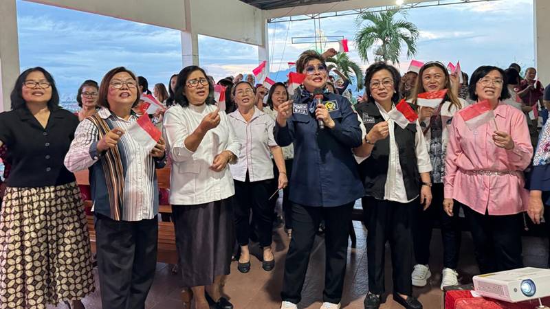 Maya Rumantir Sosialisasi Empat Pilar Kebangsaan di Jemaat GMIM Bukit Kalvari Ranotana