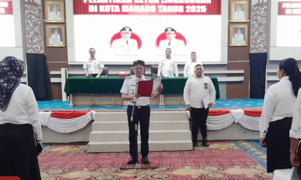 Lantik 502 Ketua Lingkungan se-Kota Manado, Andrei Angouw: “Tidak Usah Cari Muka, Fokus Layani Warga!”